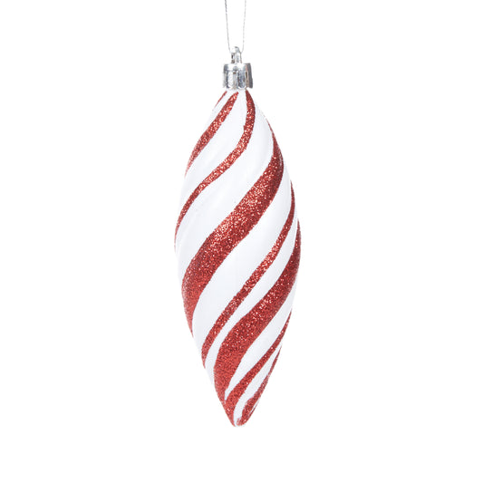 Peppermint Glitter Drop Bauble