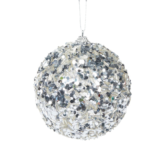 Silver Confetti Bauble