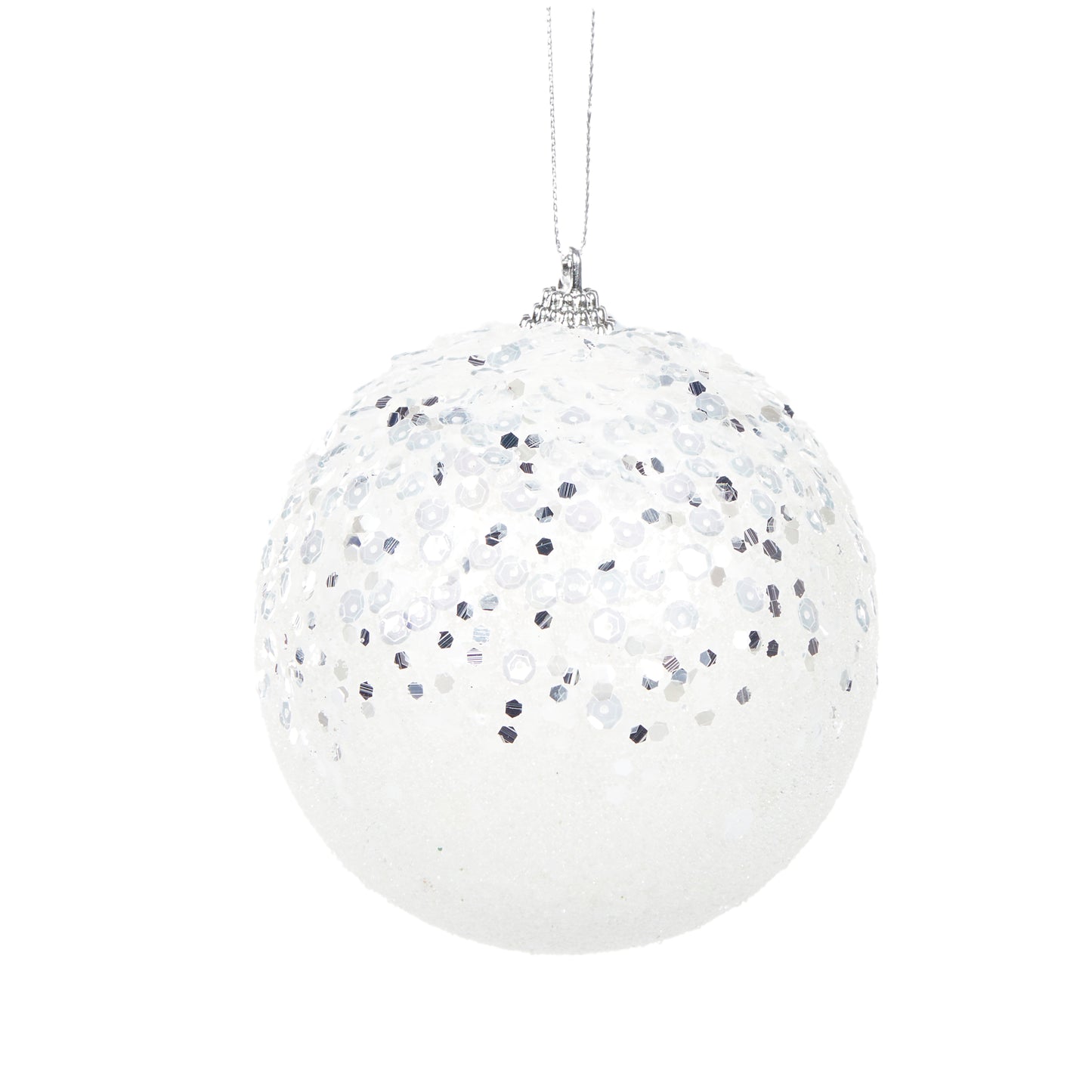 White Glitter Bauble