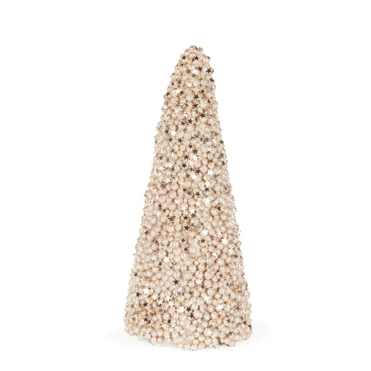 20 Cm Champagne Stars Table Top Tree