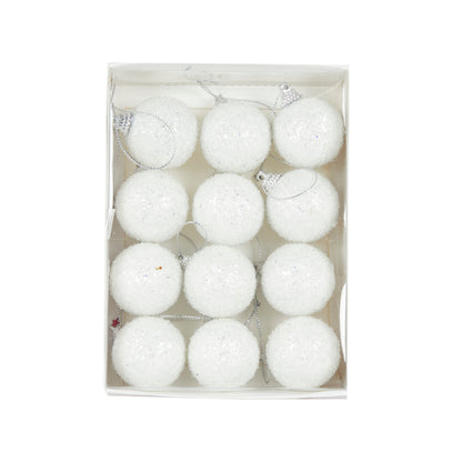 Mini White Sugar Baubles 12pk