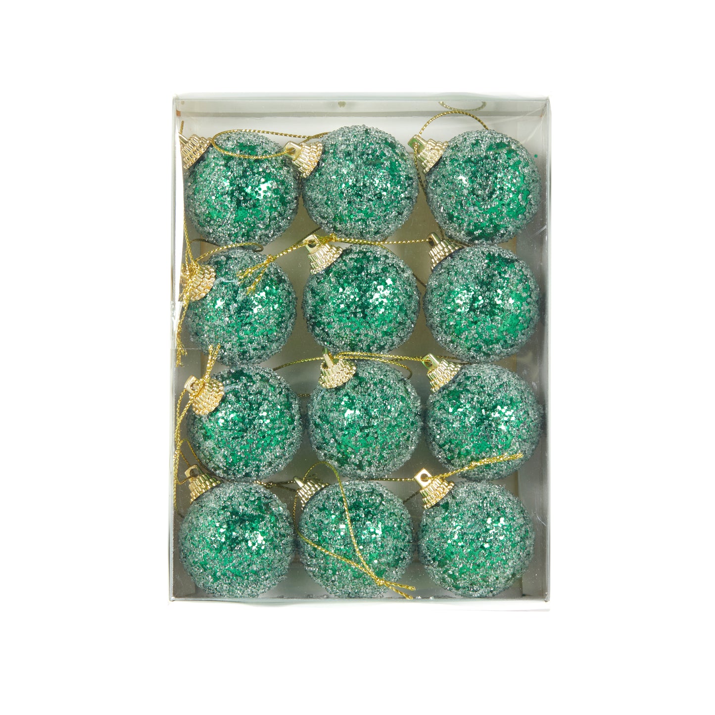 Mini Green Sugar Baubles 12Pk