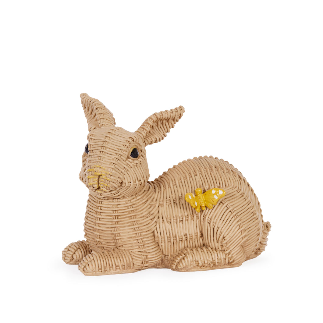 Woven Bunny With Butterfly Lying