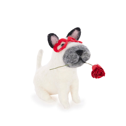 Wool Bulldog With Rose