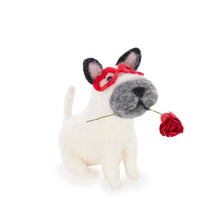 Load image into Gallery viewer, Wool Bulldog With Rose
