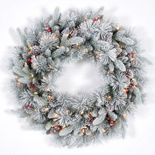 Load image into Gallery viewer, 60 Cm Douglas Fir Snow Wreath - 50 Led

