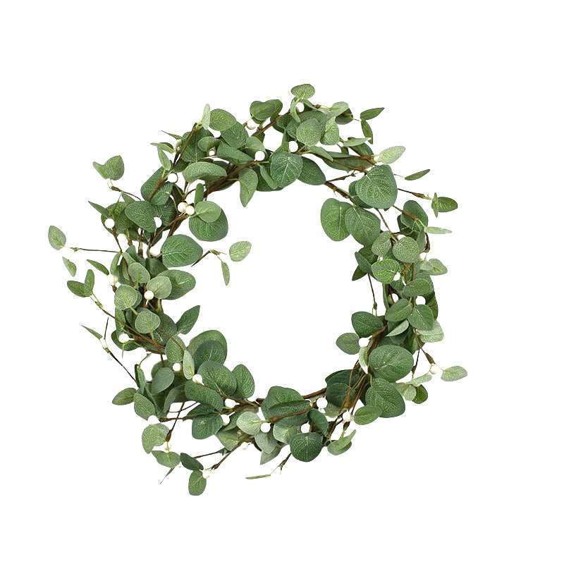 SIMPLE FOLIAGE WREATH WITH WHITE BERRIES