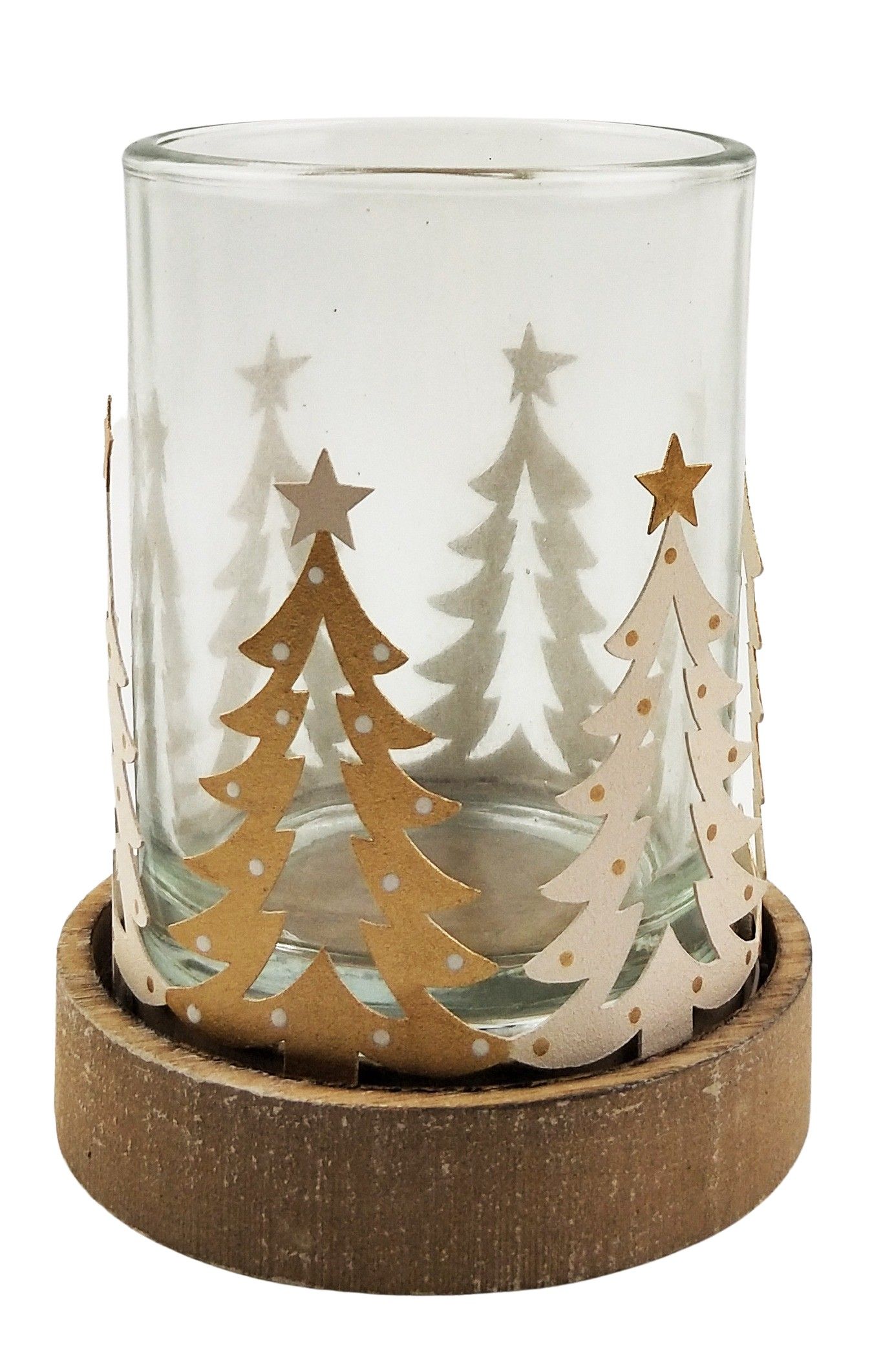 TREE CUTOUT T/LIGHT HOLDER GOLD